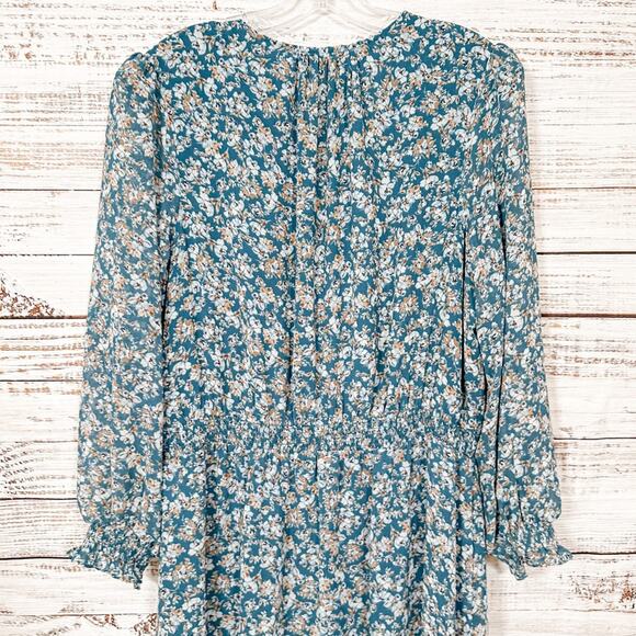 1.State Woodland Floral High Low V-Neck Midi Dress, EUC, Size 1X, MSRP $140 - Picture 13 of 13